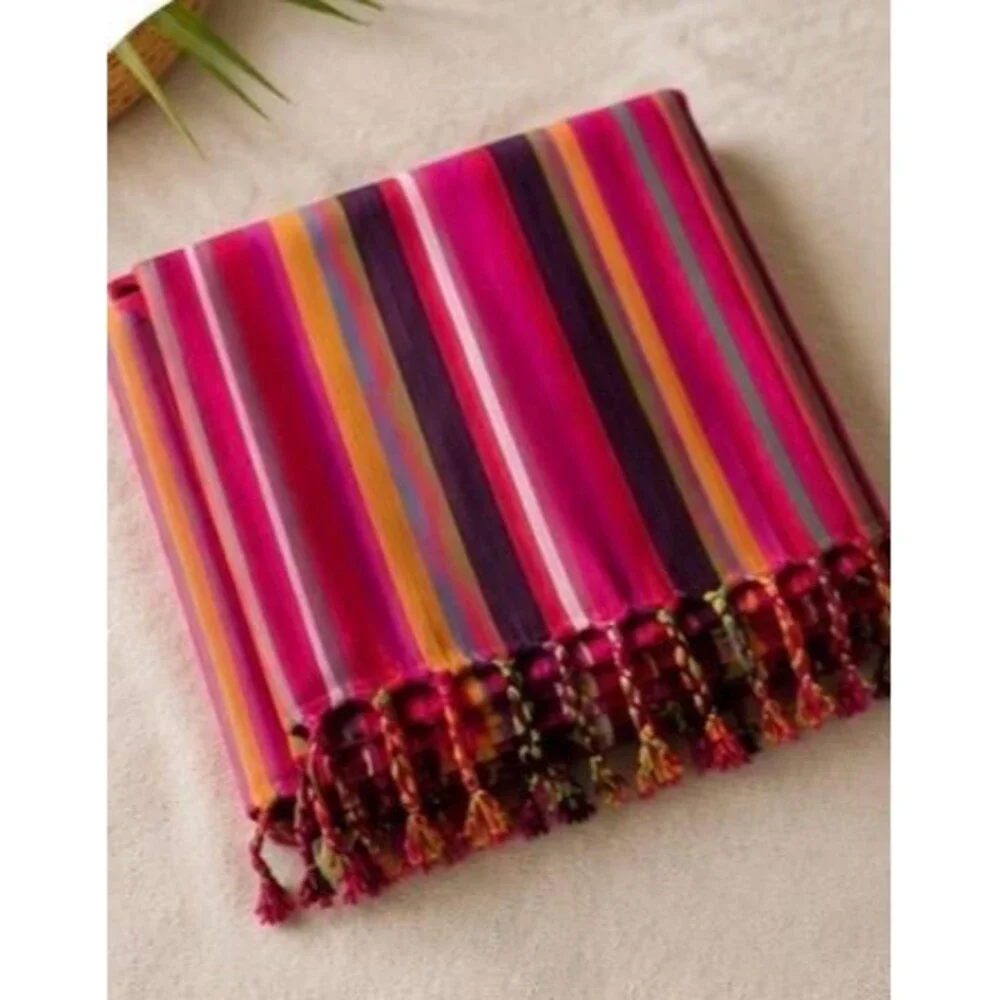 African Kikoy Beach Wrap | Multicolor Cotton Sarong, Boho Cover-Up, Travel Shawl